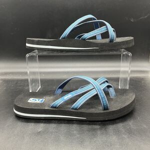 Teva Mush Women's Olowahu Strappy Flip Flop Sandals Size 7 Blue Multi